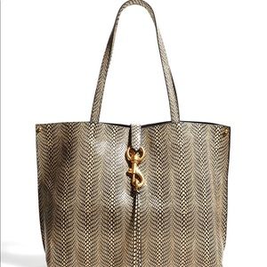 Rebecca Minkoff Megan Tote Natural Snake print NWT